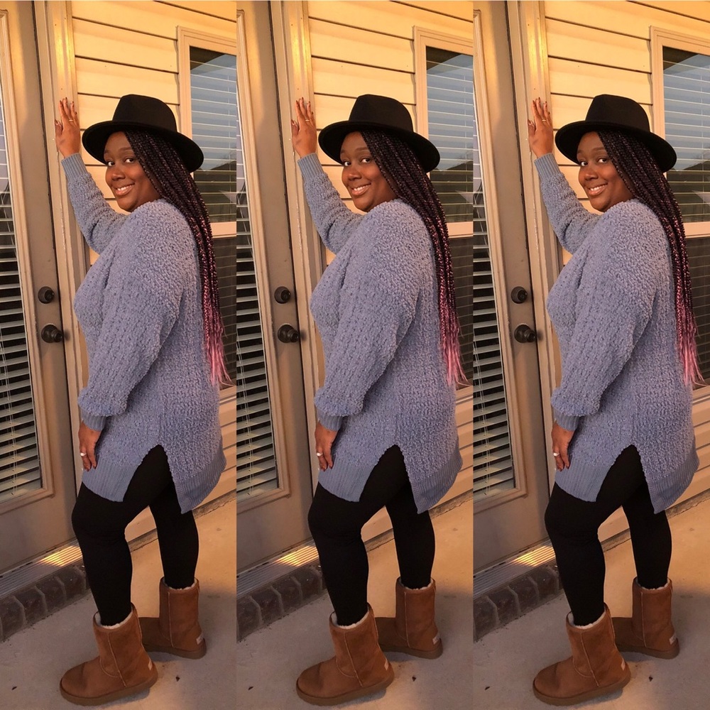 Plus Size Popcorn Sweater